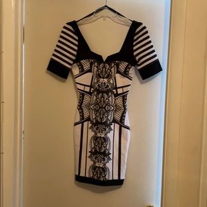 Black and white mini dress